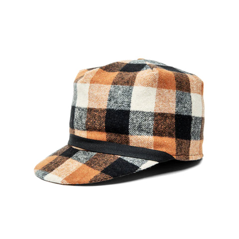 Orange Crusher Plaid "Stockman" / "Scotch" Cap (Available in XXL)