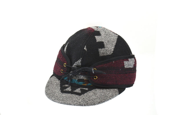 "Slit" BURGUNDY MIX AZTEC Railroad Hat (P-S) (Available in XS)