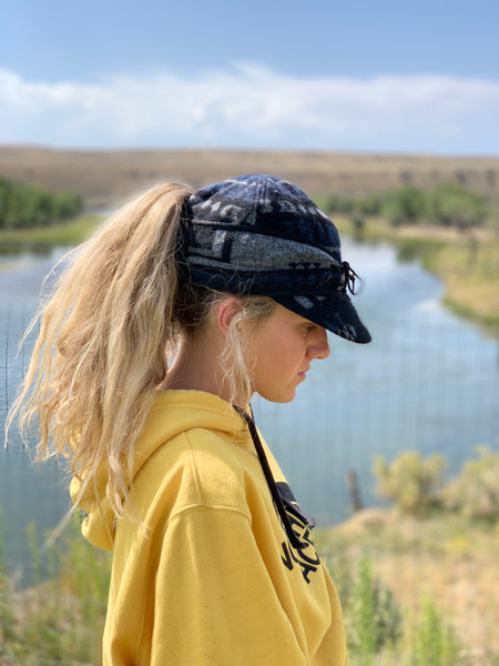 "Slit" NAVY MIX AZTEC Railroad Hat (P-S)