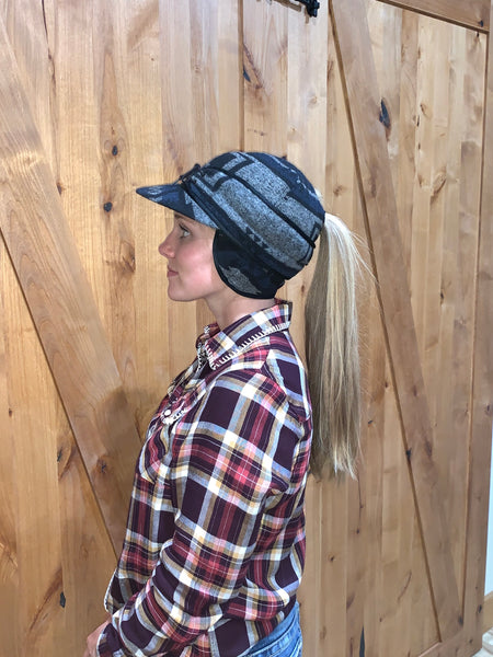 "Slit" NAVY MIX AZTEC Railroad Hat (P-S)