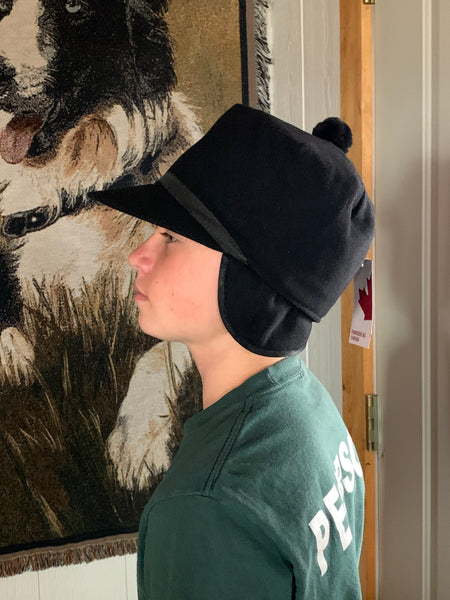 Black "Stockman" / "Scotch" Cap (Available in XXL)