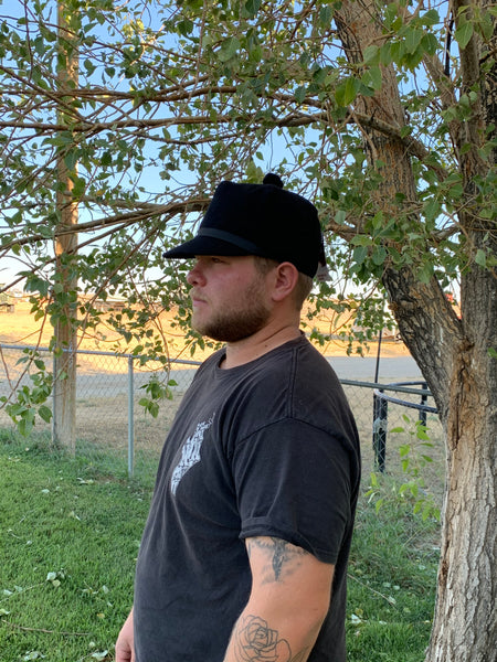 Black "Stockman" / "Scotch" Cap (Available in XXL)