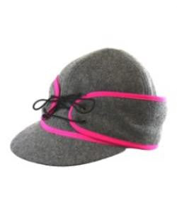 Grey/Pink Railroad Hat