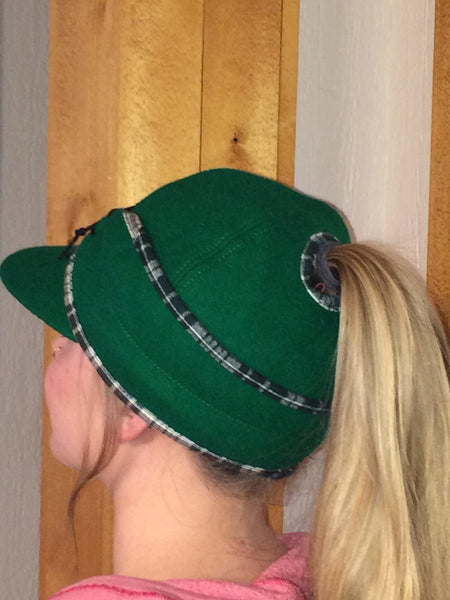 Kelly Green/Plaid Piping Railroad Hat (P-O)