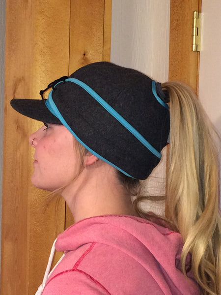 Grey/Blue Railroad Hat (P-O) (Available in XS)