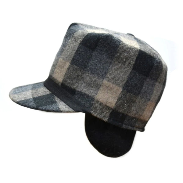 Mineral Grey Plaid "Stockman" / "Scotch" Cap (Available in XXL)