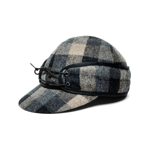 Mineral Grey Plaid Railroad Hat (Available in XXL)