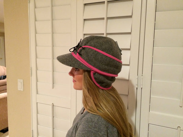 Grey-Pink Railroad Hat