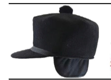 Black "Stockman" / "Scotch" Cap (Available in XXL)