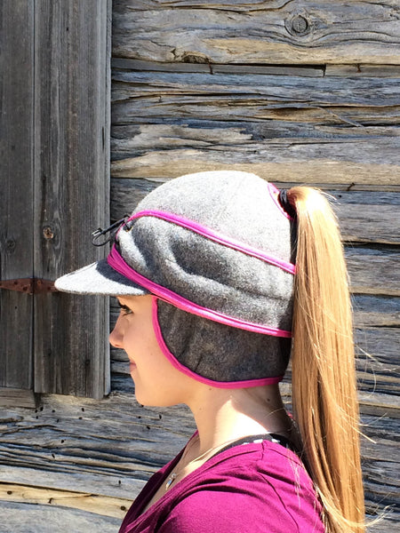 Grey/Pink Railroad Hat (P)