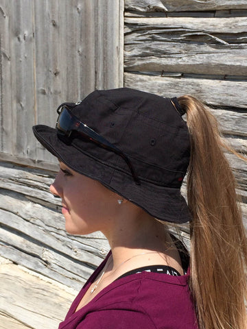Black Sunglass Bucket Hat Embroidered