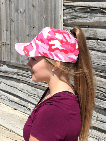 Pink Camo Military Cap Embroidered