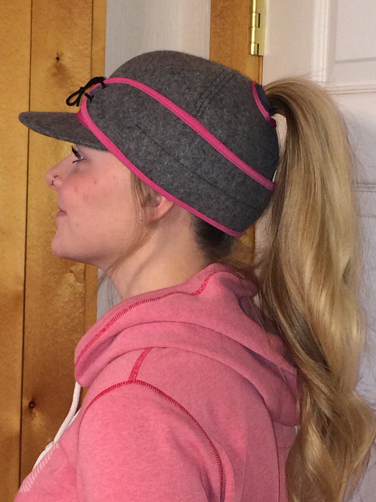 Grey/Pink Railroad Hat (P-O)