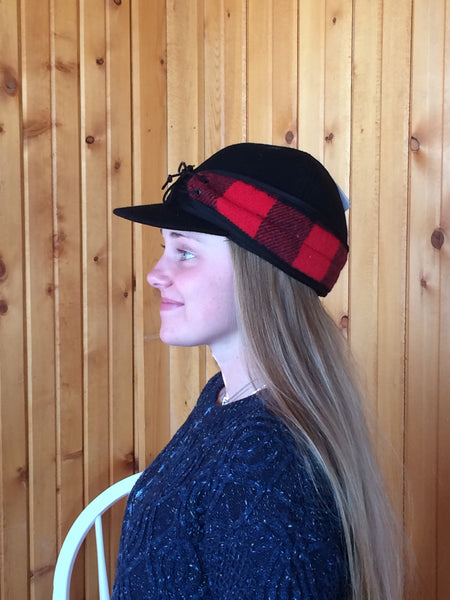 Black/Red Buffalo Railroad Hat (Available in XXS, XS)