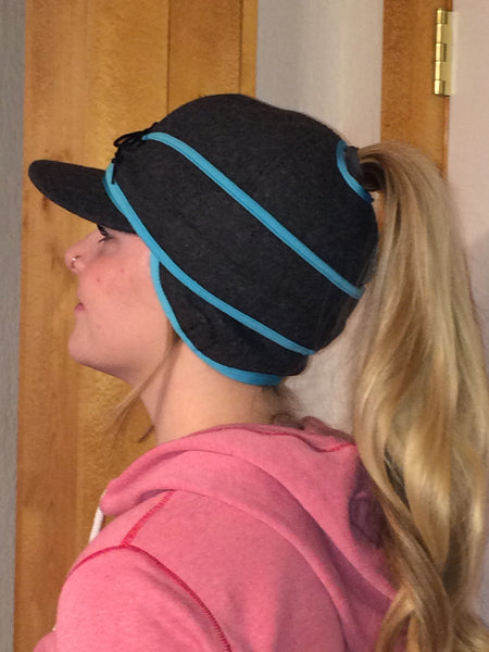 Grey/Blue Railroad Hat (P-O) (Available in XS)