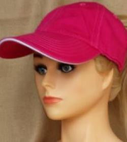 Pink Baseball Cap With Embroidery