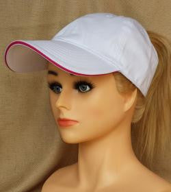White Baseball Cap With Embroidery