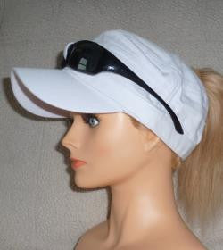White Sunglass Cap With Embroidery